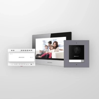 Еднопостов комплект двупроводна видеодомофонна система HIKVISION DS-KIS702Y