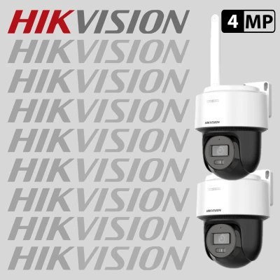 Комплект 2 бр. Wi-Fi камери HIKVISION DS-2DE2C400IWG/W(W) 4MP с микрофон и говорител