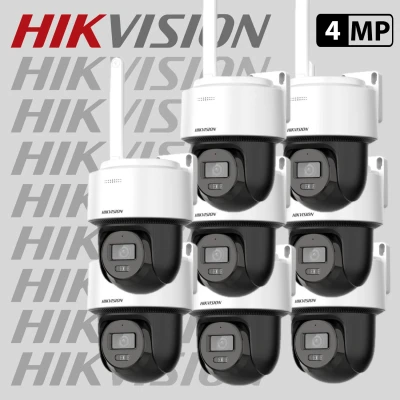 Комплект 8 бр. Wi-Fi камери HIKVISION DS-2DE2C400IWG/W(W) 4MP с микрофон и говорител