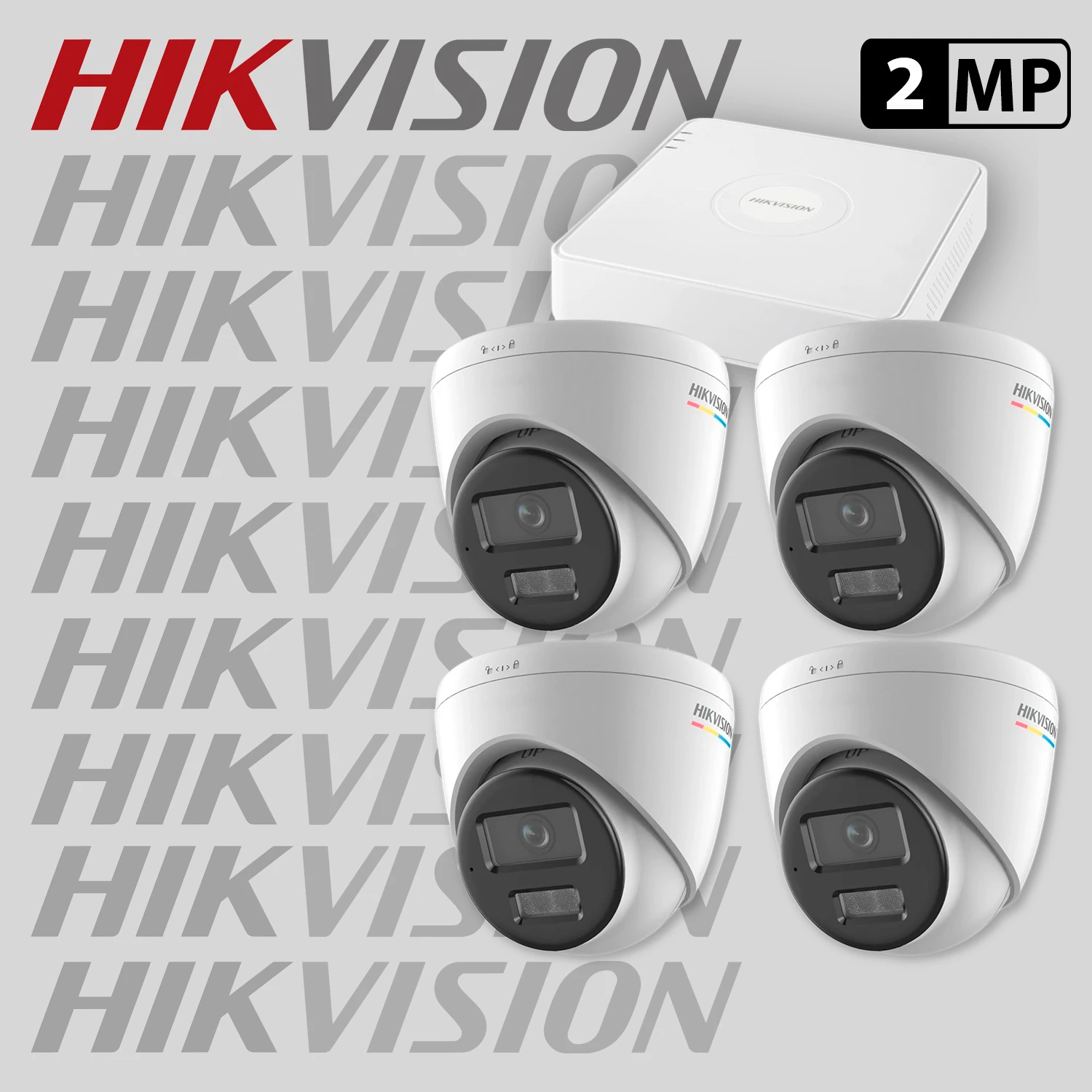 Комплект за видеонаблюдение Hikvision ColorVu с 4 IP камери с микрофон + рекордер 4IP-2MP-SET