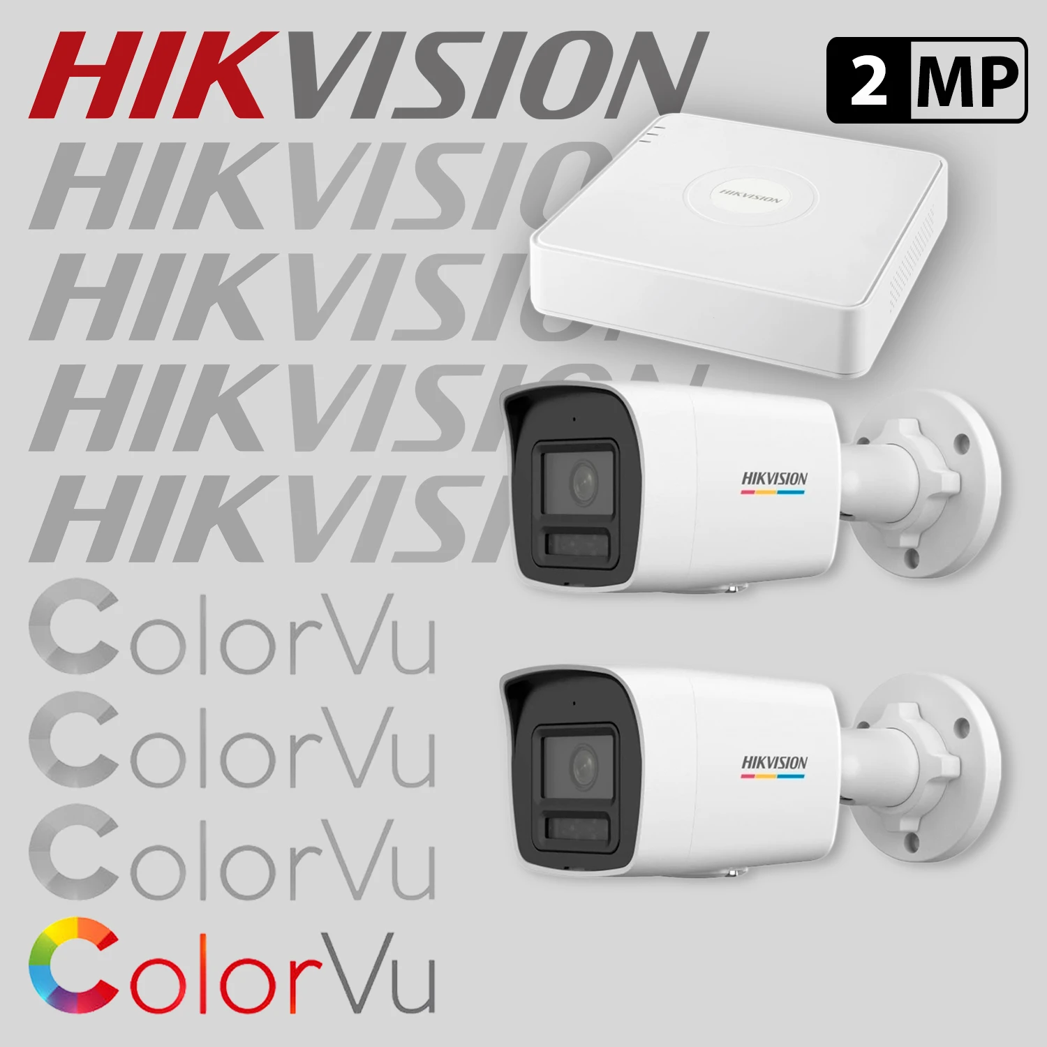 Комплект за видеонаблюдение Hikvision ColorVu с 2 IP камери + рекордер 2IP-2MP-SET2