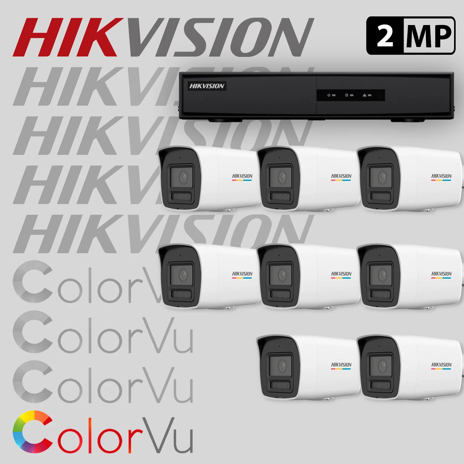 Комплект за видеонаблюдение Hikvision ColorVu с 8 IP камери + рекордер 8IP-2MP-SET2 — 1