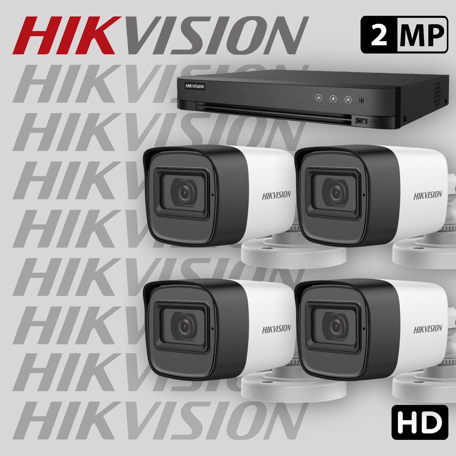 Комплект за видеонаблюдение HIKVISION с 4 HD камери с микрофон + рекордер 4HDV1-2MP-SET — 1