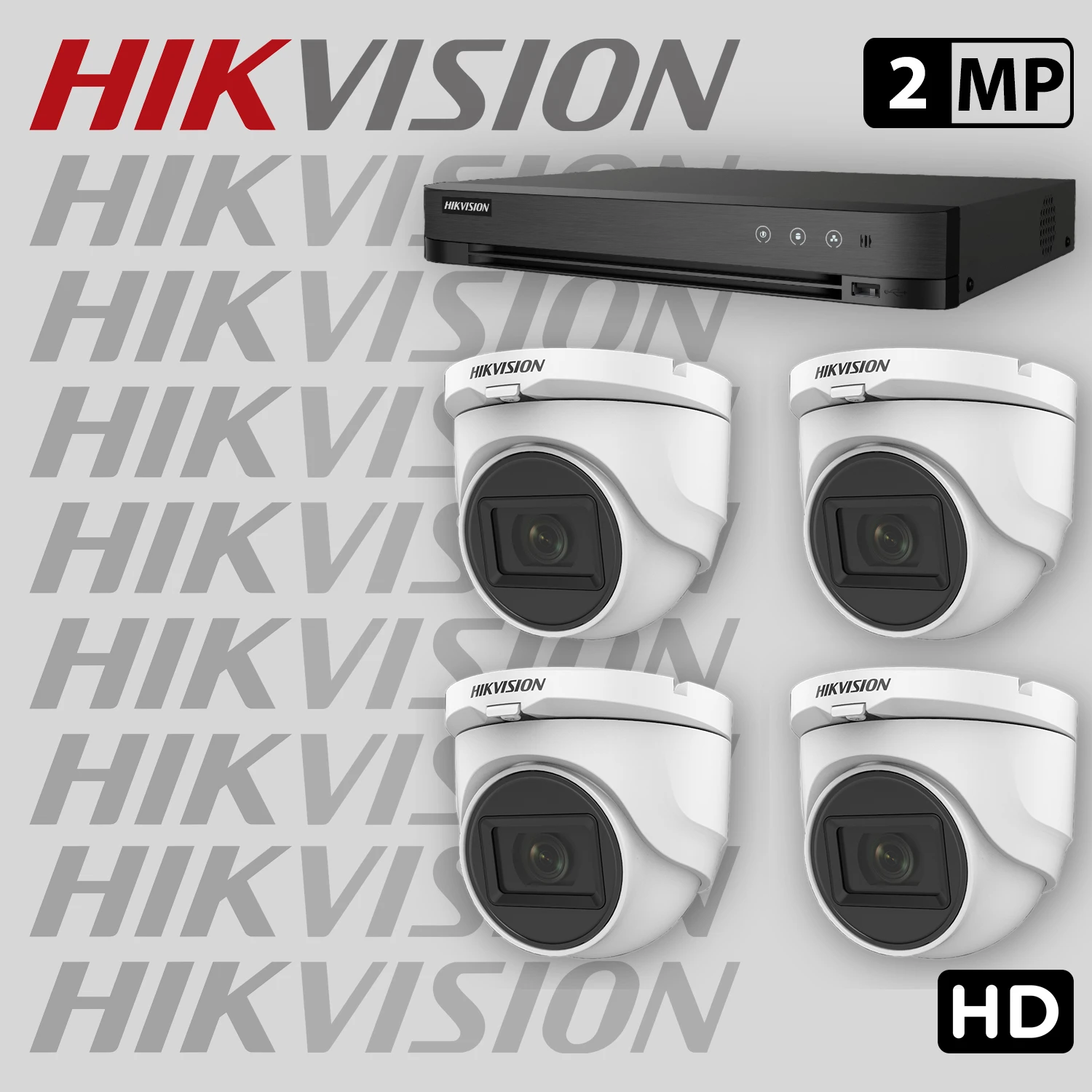 Комплект за видеонаблюдение HIKVISION с 4 HD камери + рекордер 4HDV2-2MP-SET — 1