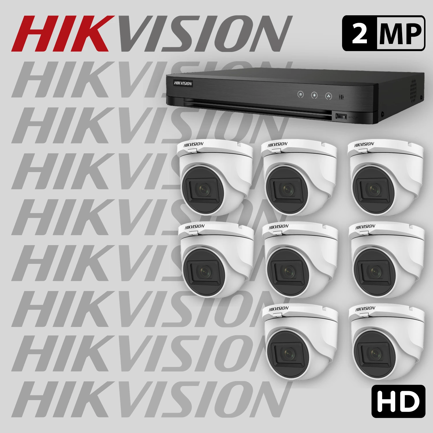 Комплект за видеонаблюдение HIKVISION с 8 HD камери + рекордер 8HDV2-2MP-SET