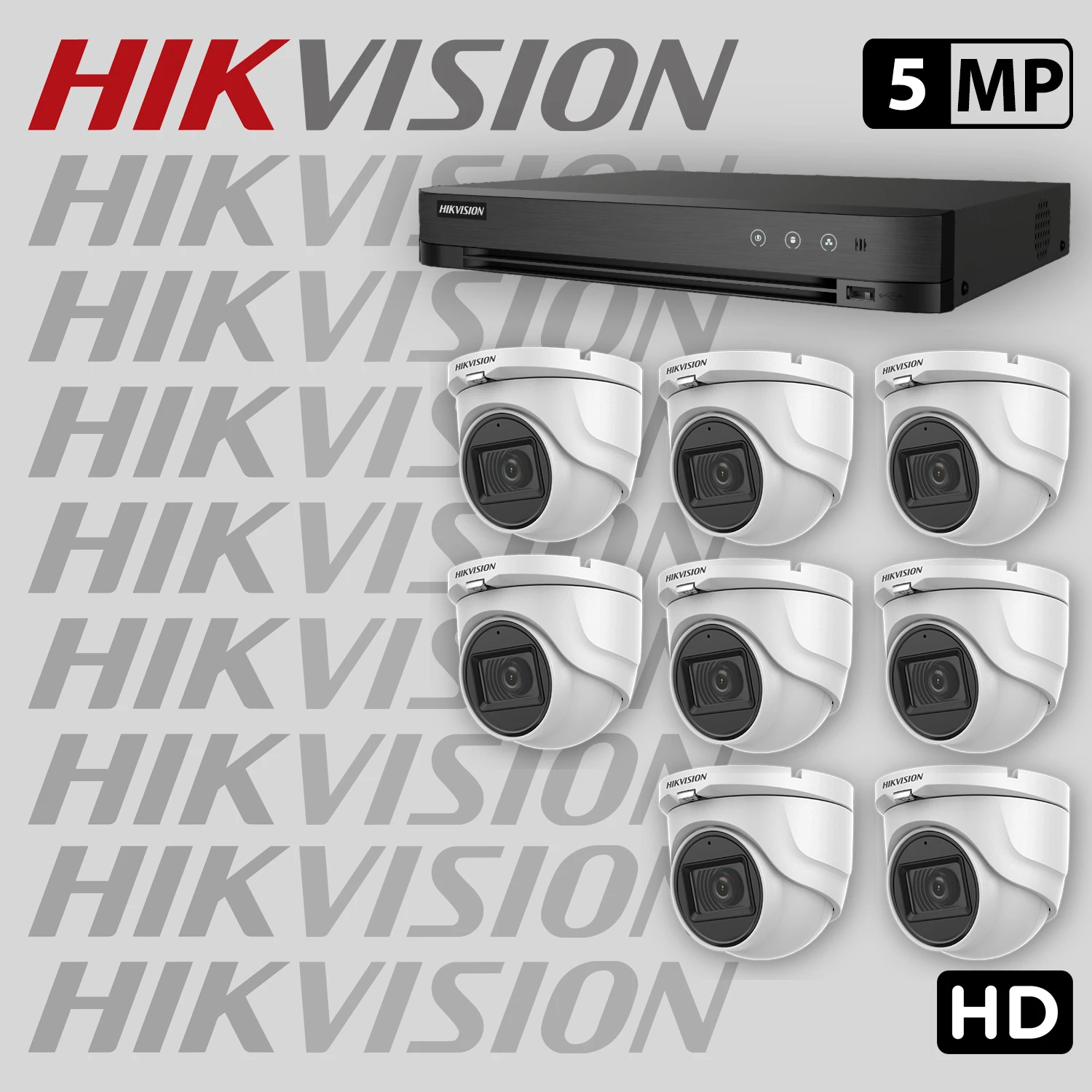 Комплект за видеонаблюдение HIKVISION с 8 HD камери с микрофон + рекордер 8HDV3-5MP-SET