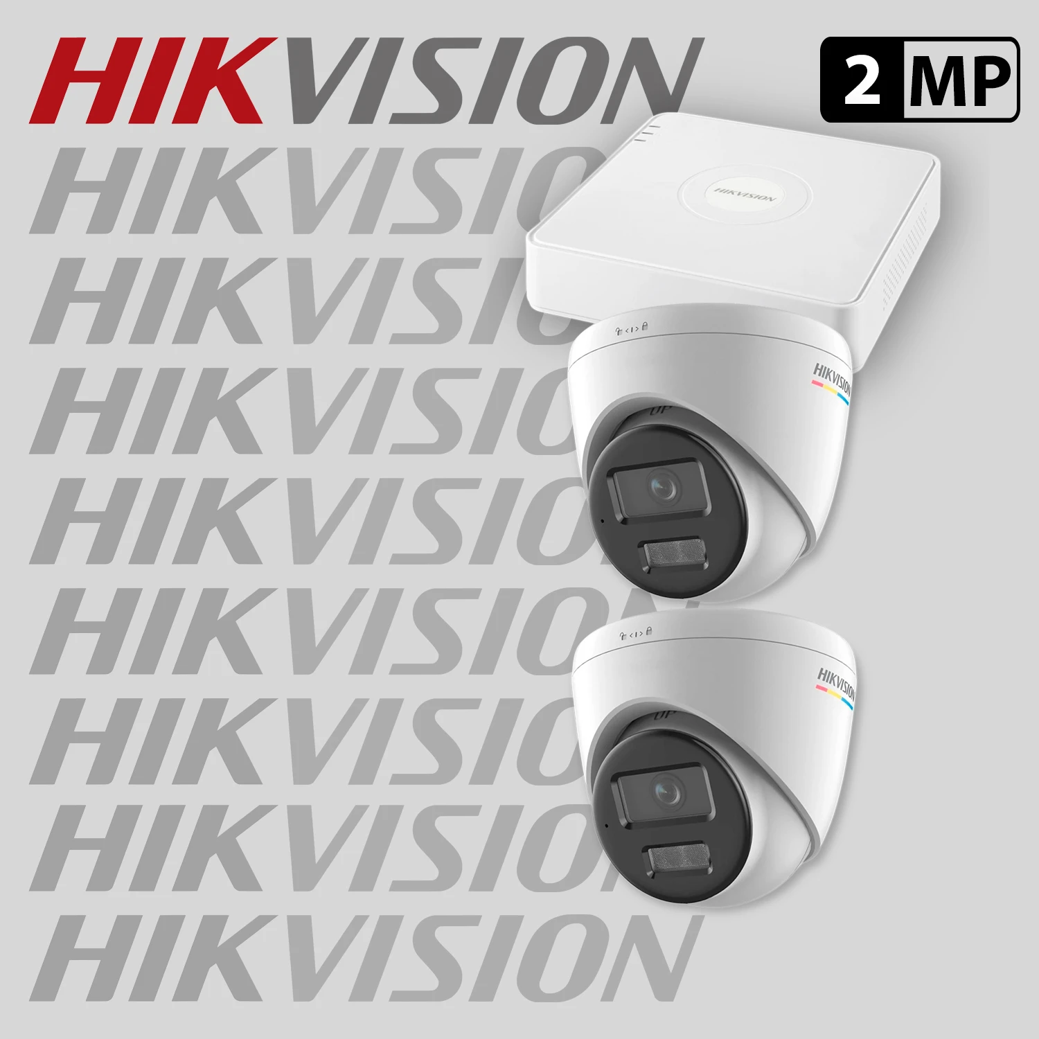 Комплект за видеонаблюдение Hikvision ColorVu с 2 IP камери с микрофон + рекордер 2IP-2MP-SET — 1